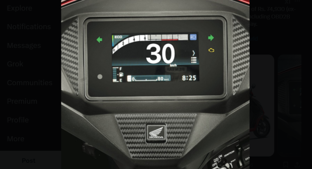 2025 Honda Dio has been equipped with 4.2-inch full color TFT display