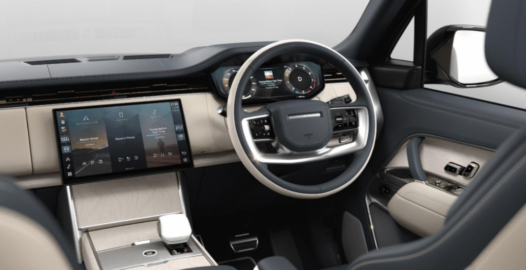 Masara Edition pampers occupants with dual-tone Liberty Blue and Perlino leather upholstery.