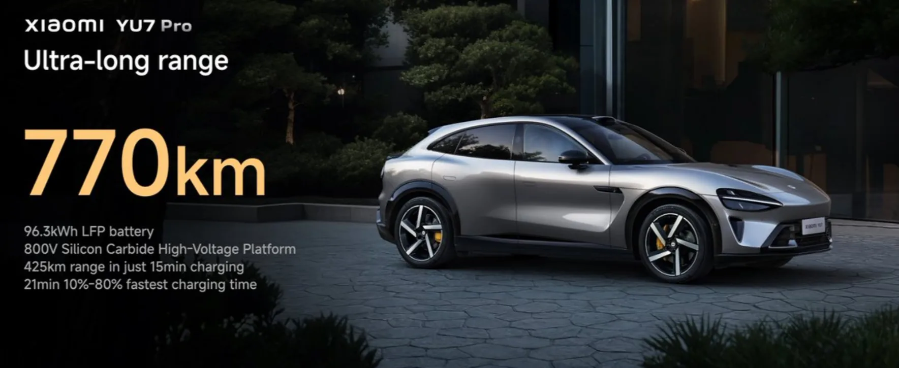 Xiaomi YU7 Electric SUV Launched with 835km Range
