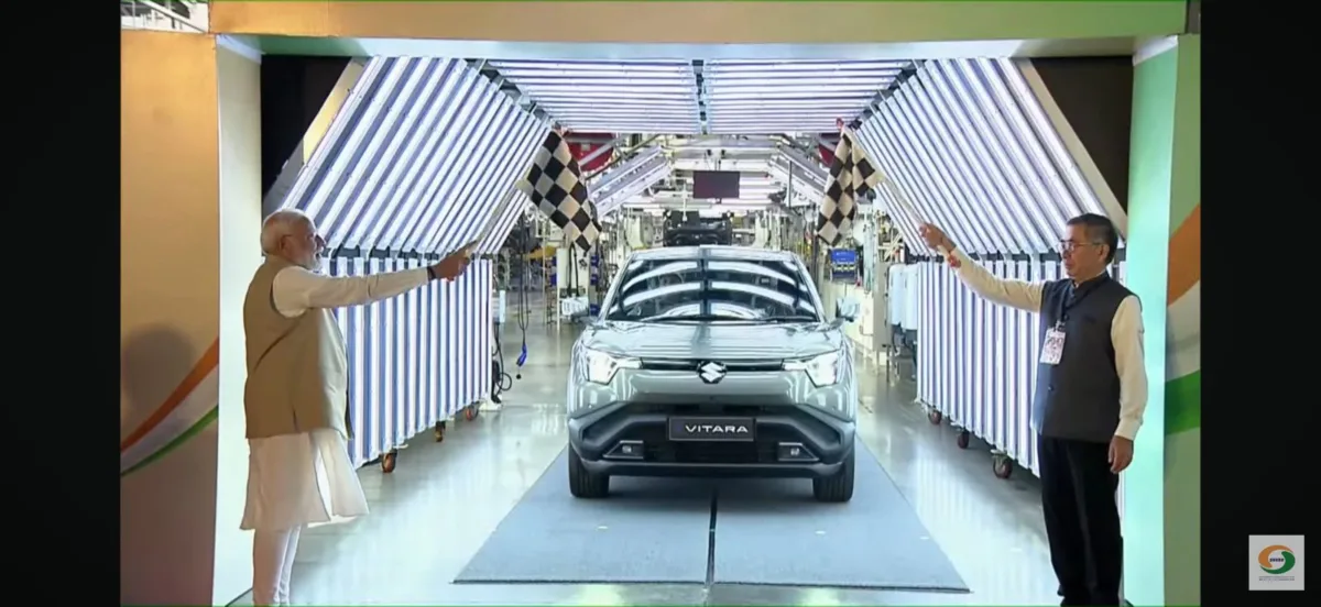 PM Modi Flags Off Made-in-India Maruti e-Vitara
