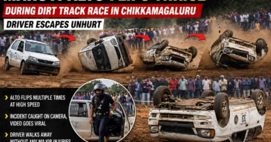 Maruti Alto Flips Multiple Times During Dirt Track Race in Chikkamagaluru