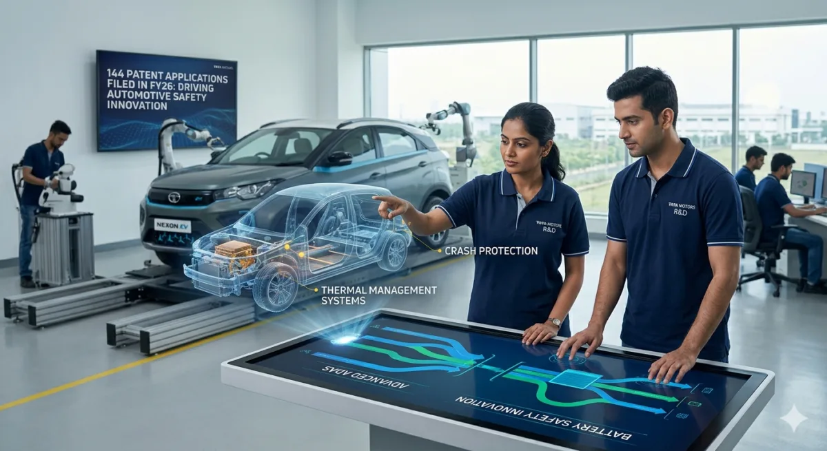 Tata Motors has filed 144 patent applications in FY26, signaling a relentless commitment to making Indian roads safer and smarter.