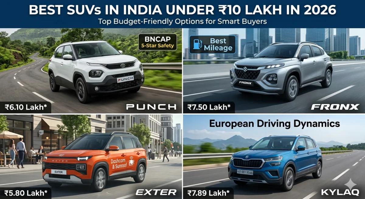 Best SUVs in India Under Rs 10 Lakh in 2026