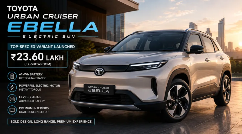 Toyota Urban Cruiser Ebella Electric SUV Launched At Rs 23.6 Lakh