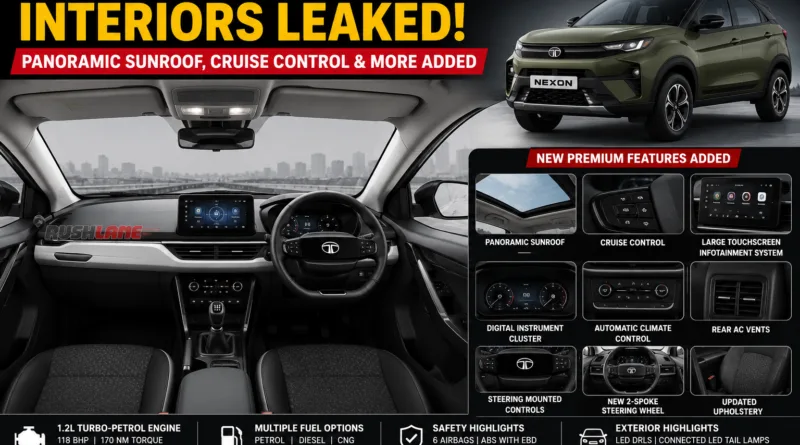 Tata Nexon Pure PS Variant Interiors Leaked