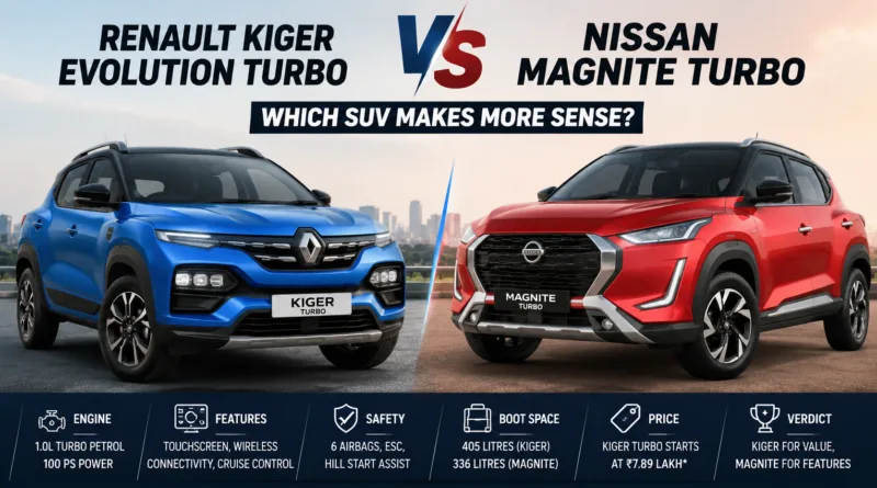 Renault Kiger Evolution Turbo Vs Nissan Magnite Turbo: