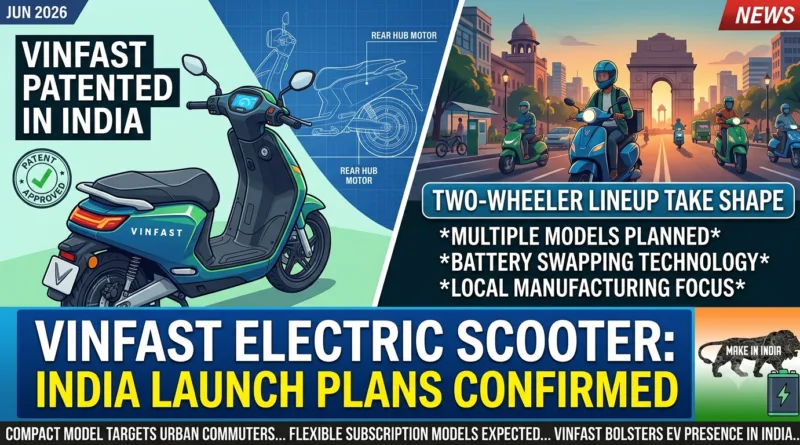 VinFast Electric Scooter Patented in India