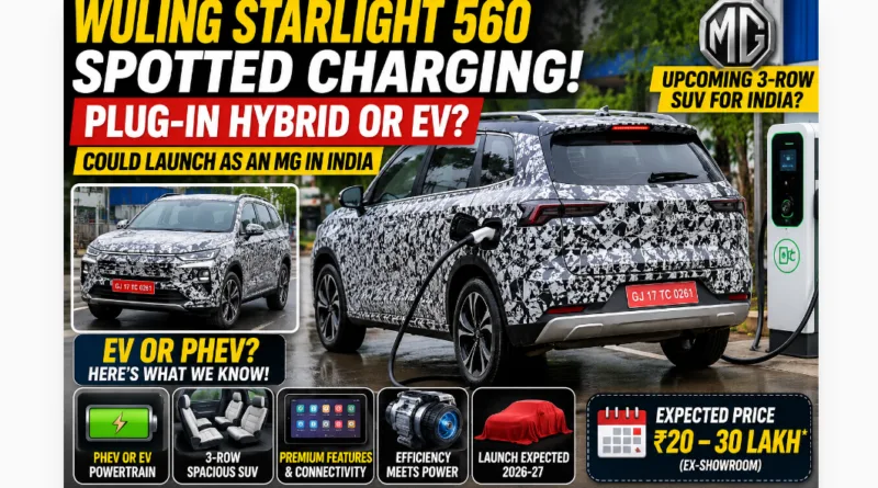 Wuling Starlight 560 Spotted Charging: Is It A Plug-in Hybrid Or An Electric SUV?