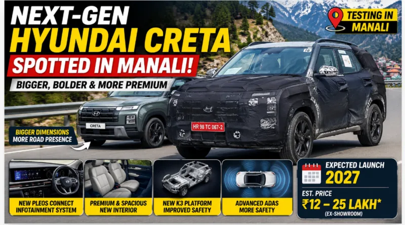 Next-Gen Hyundai Creta Spotted Testing In Manali