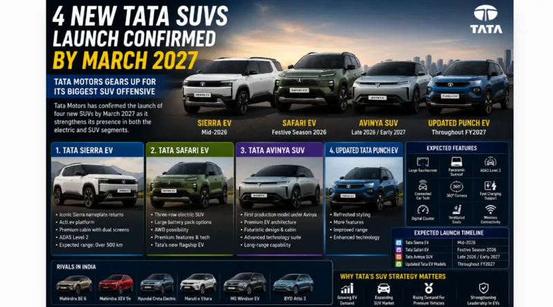 Four New Tata SUVs Confirmed By March 2027