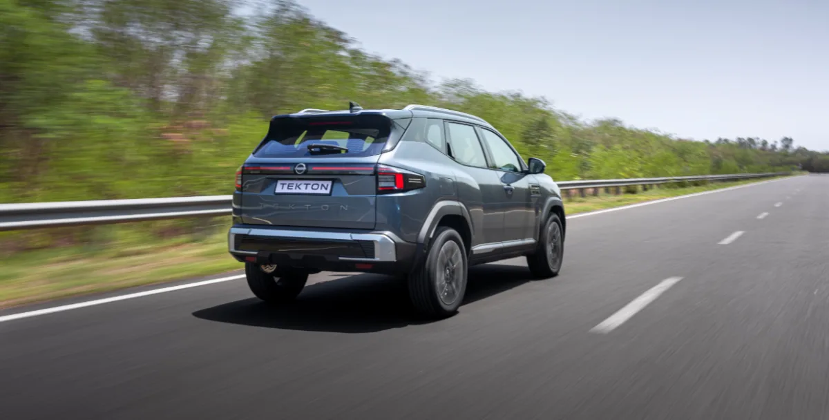 The Nissan Tekton features a muscular design inspired by the flagship Nissan Patrol SUV.