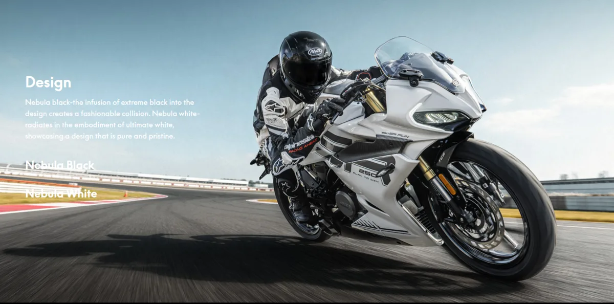 The CFMoto 250SR-R is expected to feature a newly developed 250cc liquid-cooled parallel-twin engine