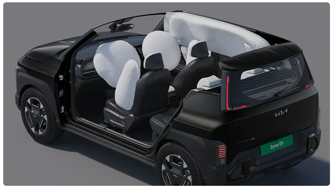 Kia has equipped the Syros EV with a comprehensive safety package.