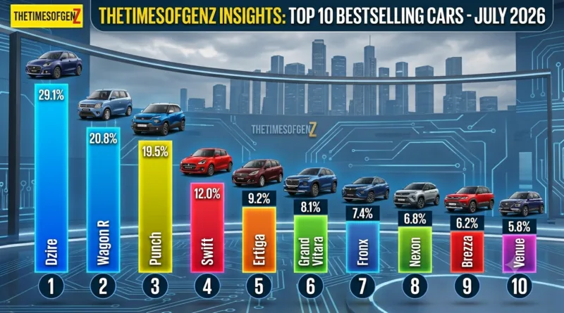 Top 10 Bestselling Cars in July 2026