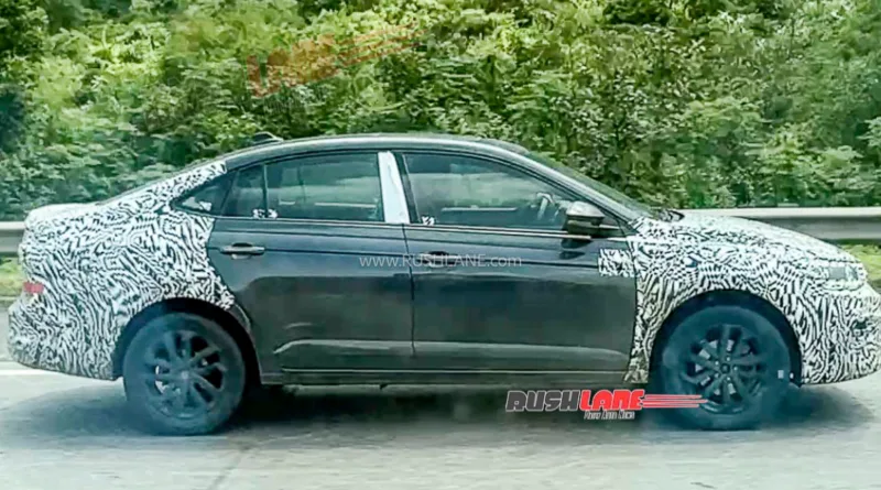 2028 Volkswagen Virtus Facelift Spied Ahead of Launch (Picture: Rushlane)