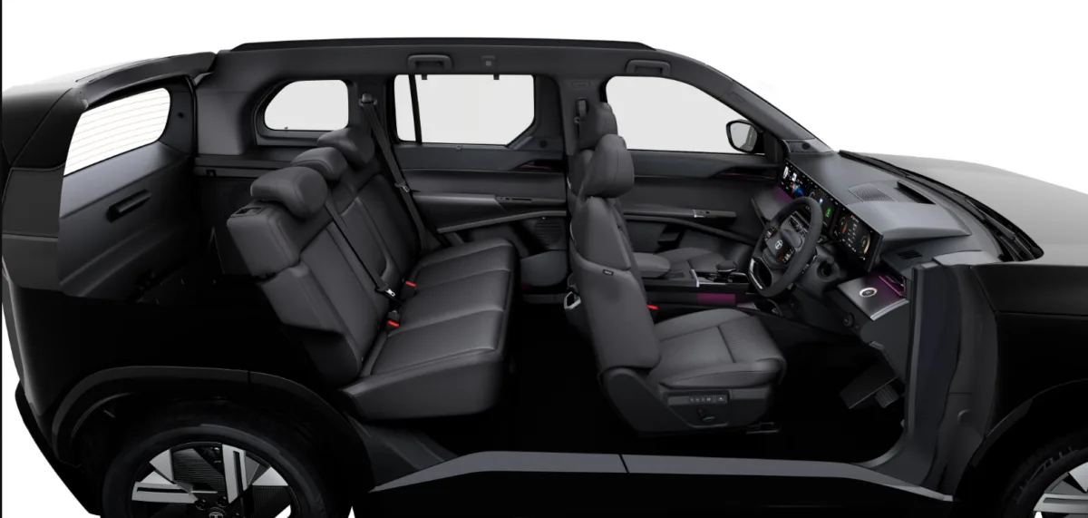 Tata uses a Violet Eclipse theme with purple highlights across the dashboard, AC vents, door handles and other interior