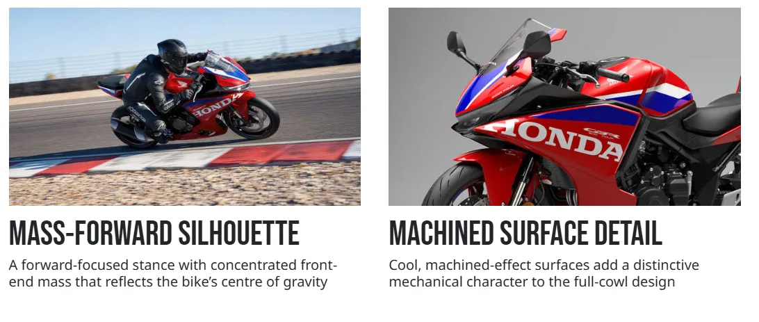 The new Honda CBR500R Four uses a steel diamond-type frame with an aluminium swingarm.