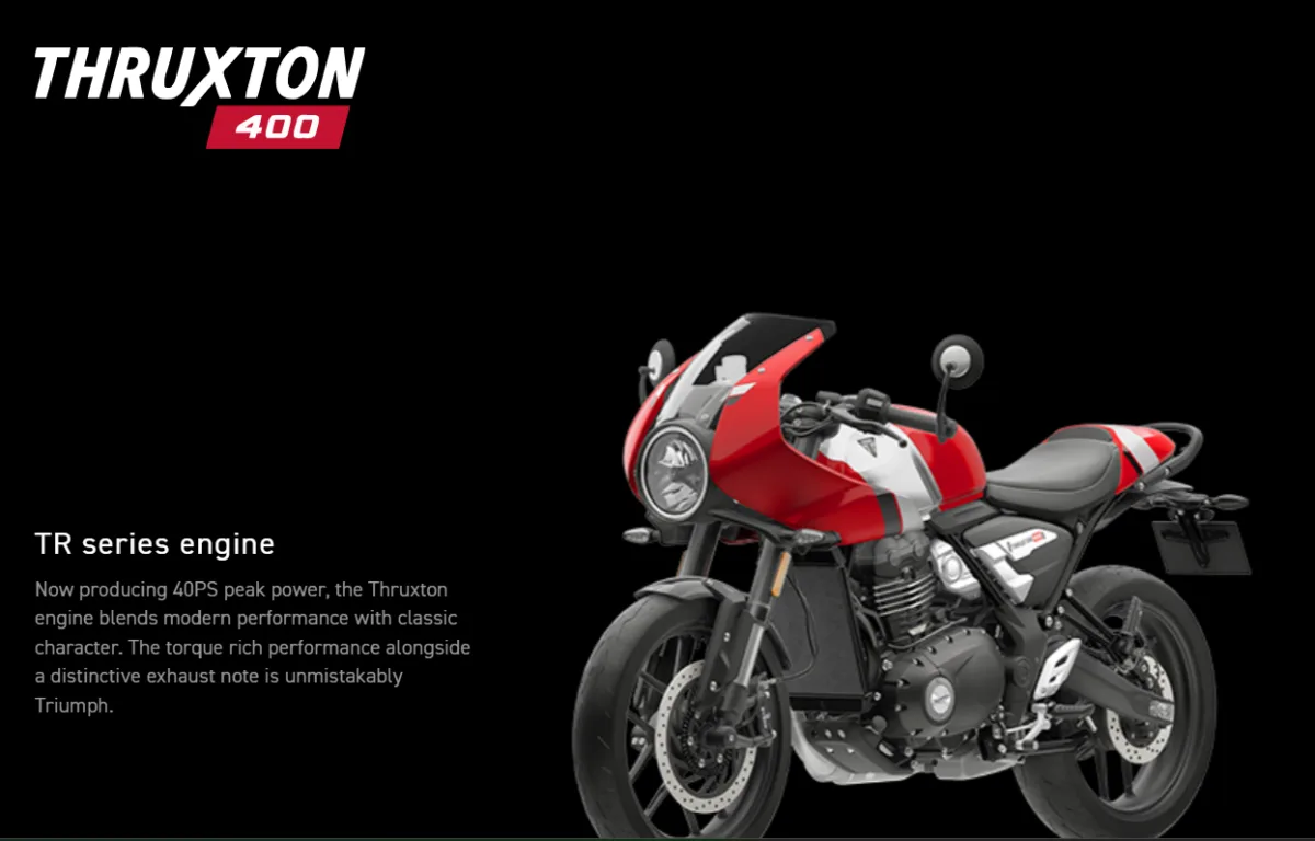 The overall design of the Triumph Thruxton 400 appears unchanged in the latest test mule.